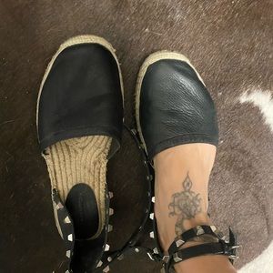 Rebecca Minkoff leather spiked espadrilles